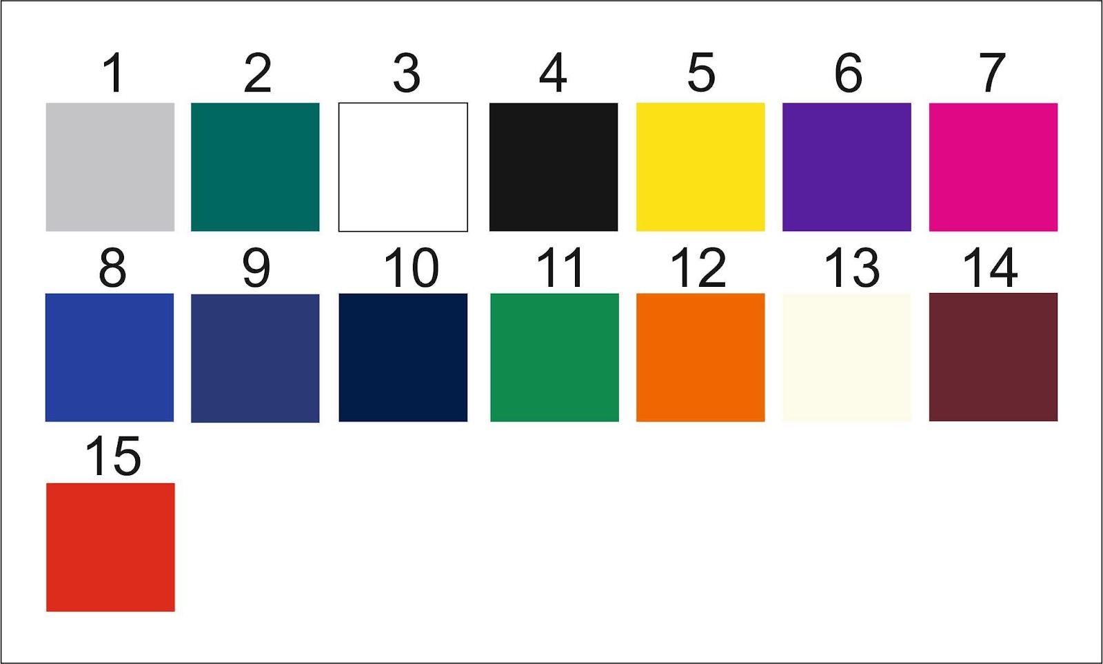 Farbpalette der Materialien